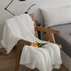 Soft Nest Minimalist Knit Throw Blanket — size and scale reference