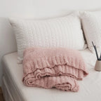 Soft Nest Minimalist Knit Throw Blanket — material texture close-up