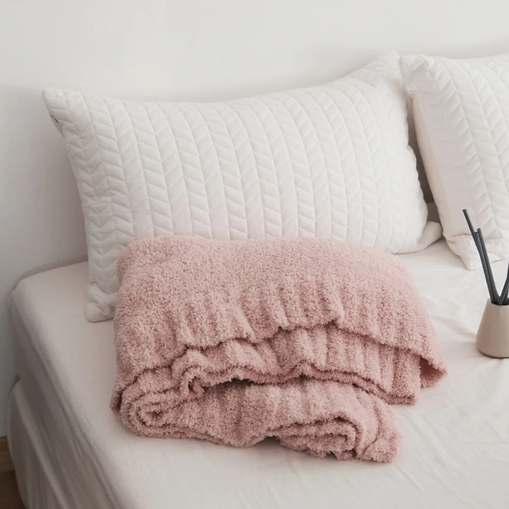 Soft Nest Minimalist Knit Throw Blanket — material texture close-up