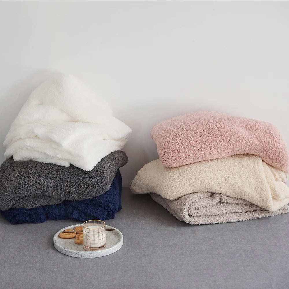 Soft Nest Minimalist Knit Throw Blanket — product close-up