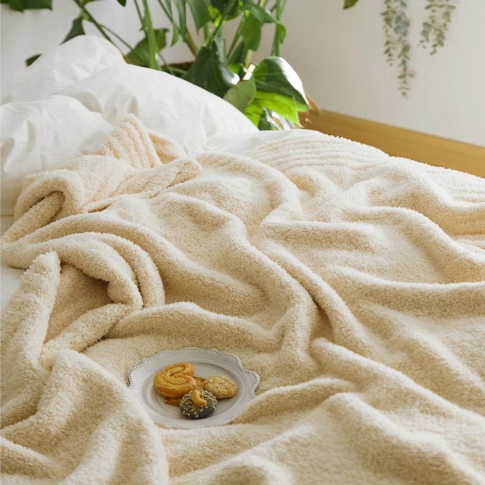 Soft Nest Minimalist Knit Throw Blanket — product detail view