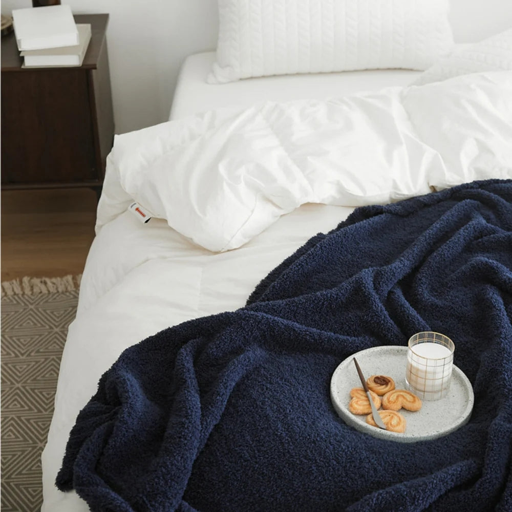 Soft Nest Minimalist Knit Throw Blanket — lifestyle shot