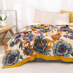 Soft Reversible Floral Blanket — product in use