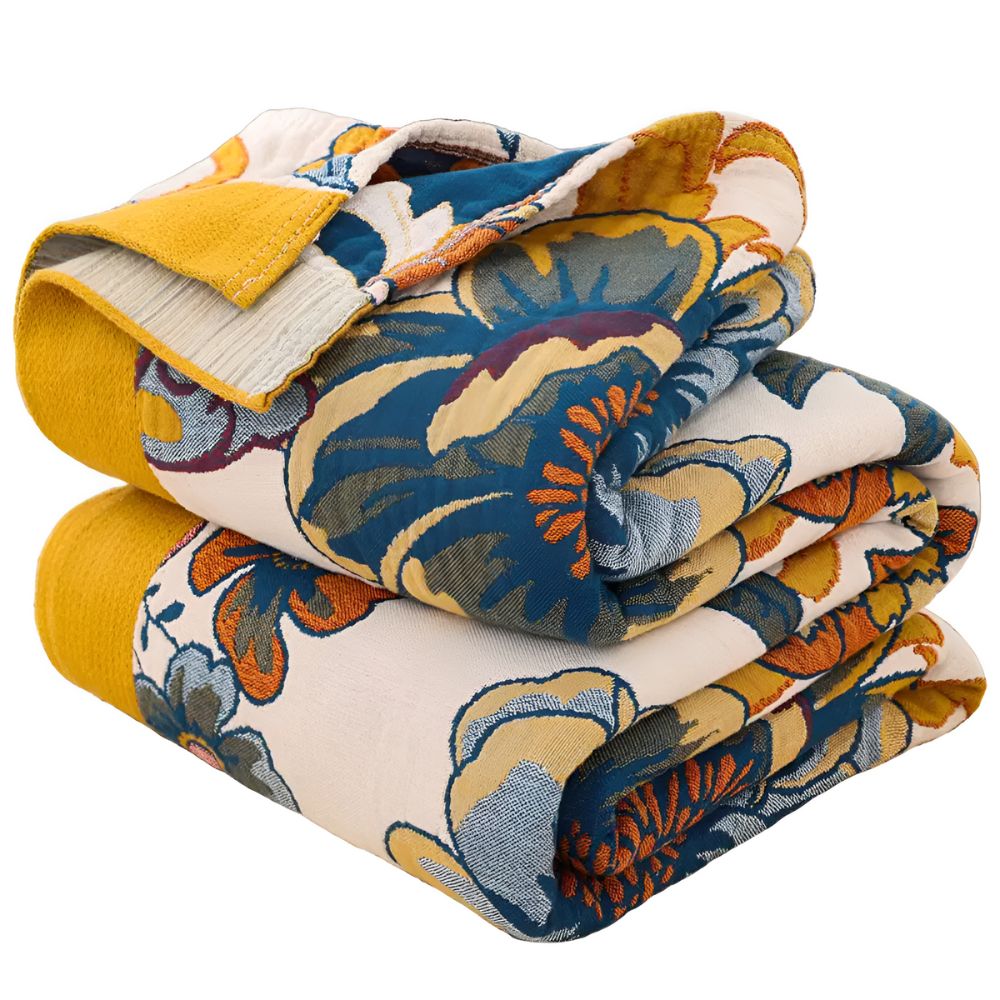 Soft Reversible Floral Blanket — lifestyle shot
