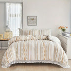Soft Stripe and Tassel Quilt Set | 3pcs — main product photo