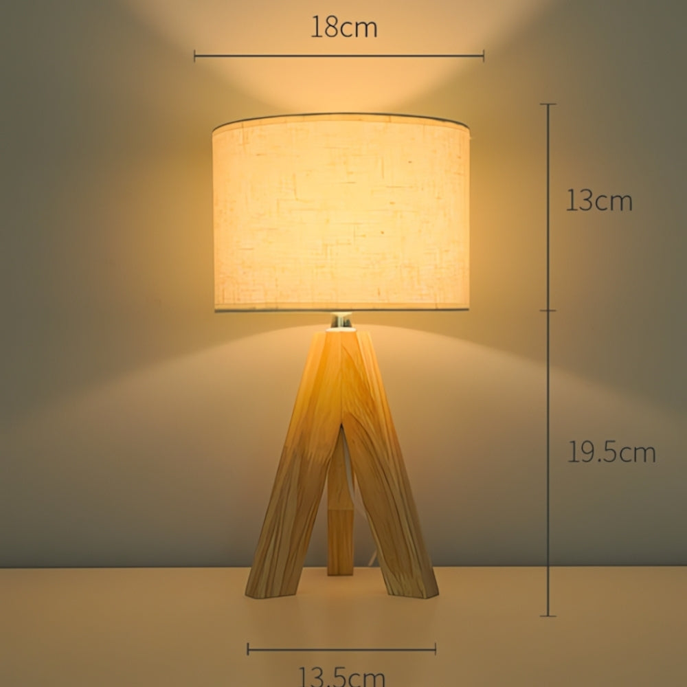 Solara Minimalist Tripod Table Lamp — alternate angle view