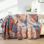 Solea Floral Jacquard Cotton Throw Blanket — main product photo