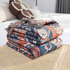 Solea Floral Jacquard Cotton Throw Blanket — alternate angle view