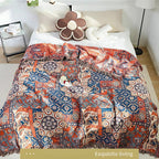 Solea Floral Jacquard Cotton Throw Blanket — product detail view
