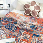 Solea Floral Jacquard Cotton Throw Blanket — product in use