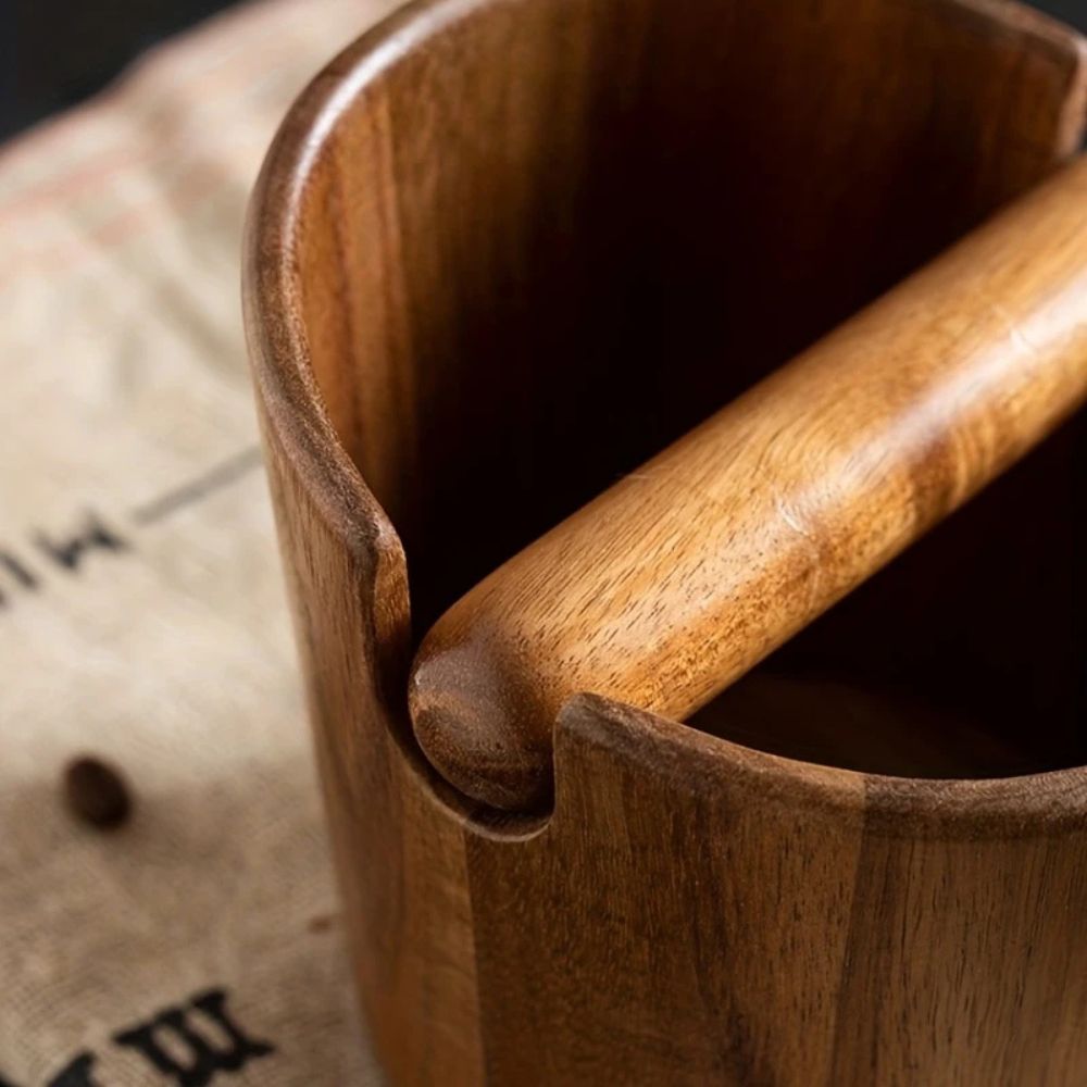 Solid Wood Coffee Knock Box — product detail view