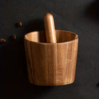 Solid Wood Coffee Knock Box — product in use