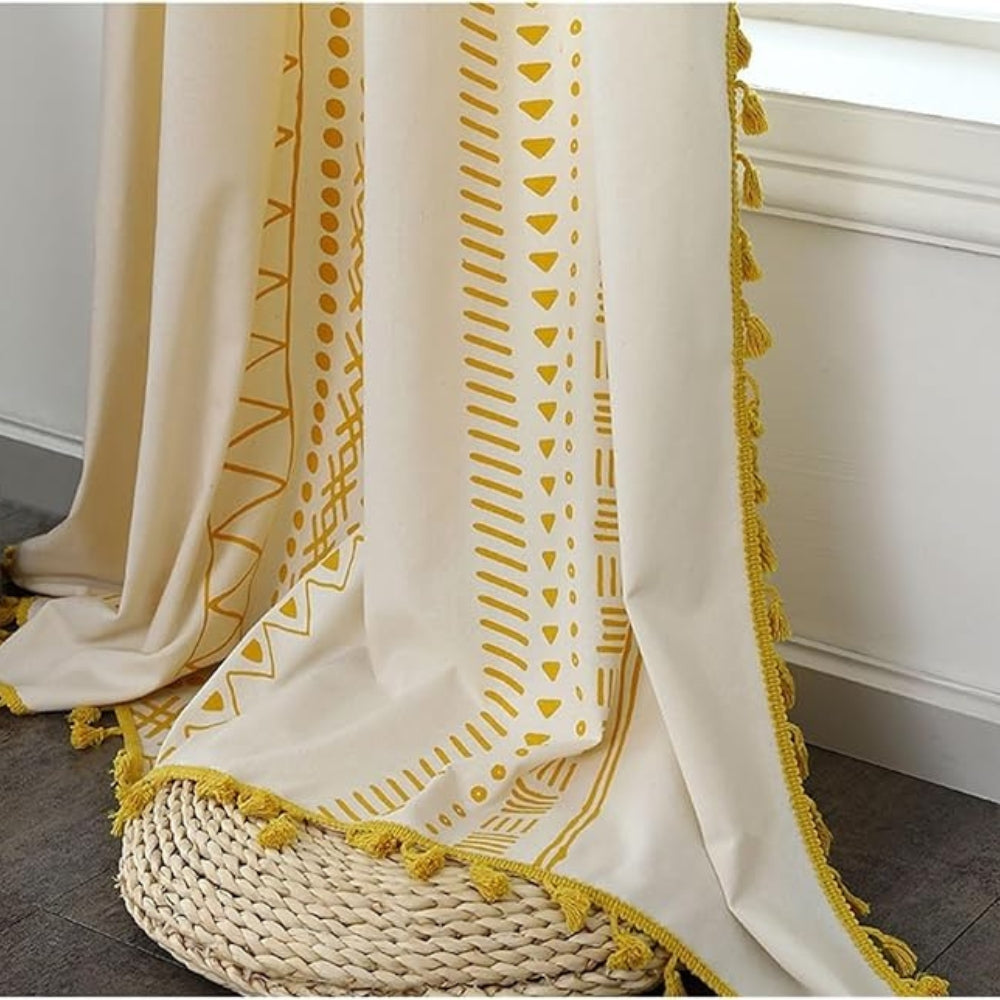 Solstice Loom Artisan Tassel Curtain — product detail view