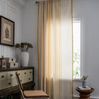 Solstice Loom Artisan Tassel Curtain — material texture close-up