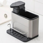 Stainless Steel Dish Soap Dispenser & Utensil Rack — additional view
