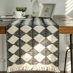 Stitching Tassel Diamond Table Runner — product in use