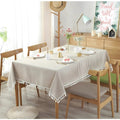 Classic Striped Tassel Table Cloth — alternate angle view