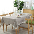 Classic Striped Tassel Table Cloth — product feature detail
