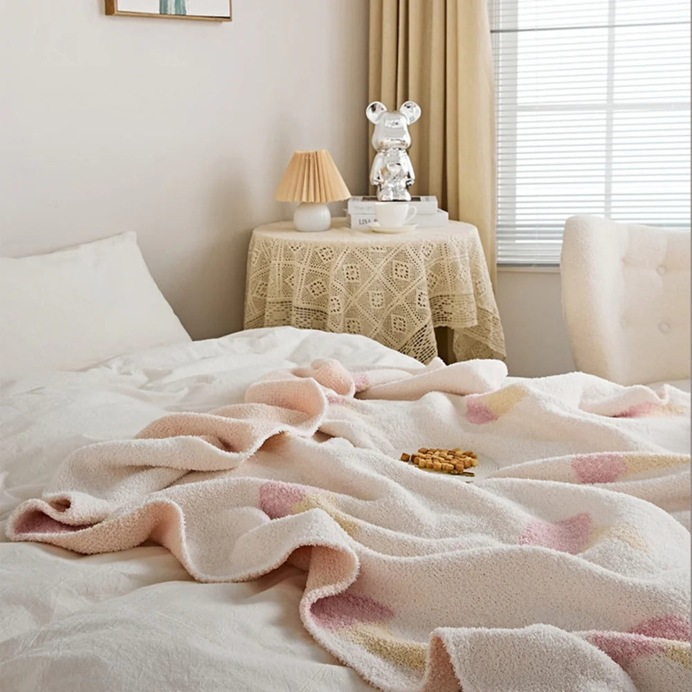 Sucrée Icecream Soft Knit Throw Blanket — product in use
