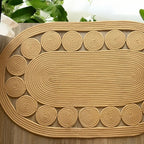 Sun Spiral Oval Boho Rug — product detail view
