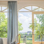 Sunlit Stripes Sheer Tassel Curtain — lifestyle shot