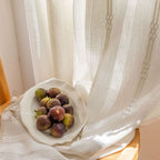 Sunlit Stripes Sheer Tassel Curtain — size and scale reference