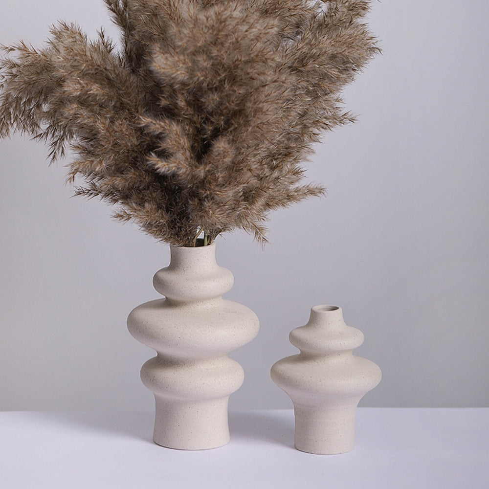 Nordic Beige Ceramic Flower Vase — main product photo