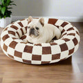 Snuggle Floral Checkerboard Pet Bed — alternate angle view
