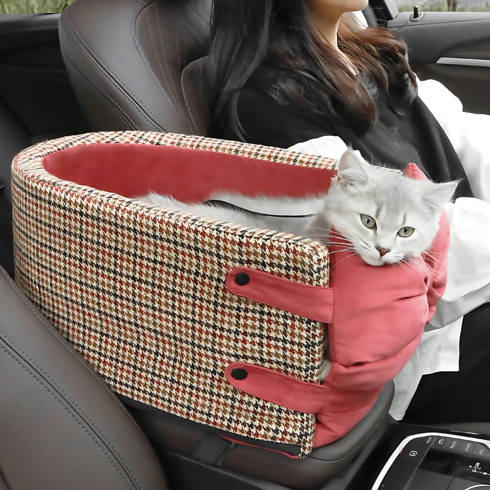 Houndstooth Travel Pet Car Seat — main product photo
