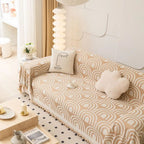 Symmetrical Half-Arch Chenille Sofa Cover — product detail view