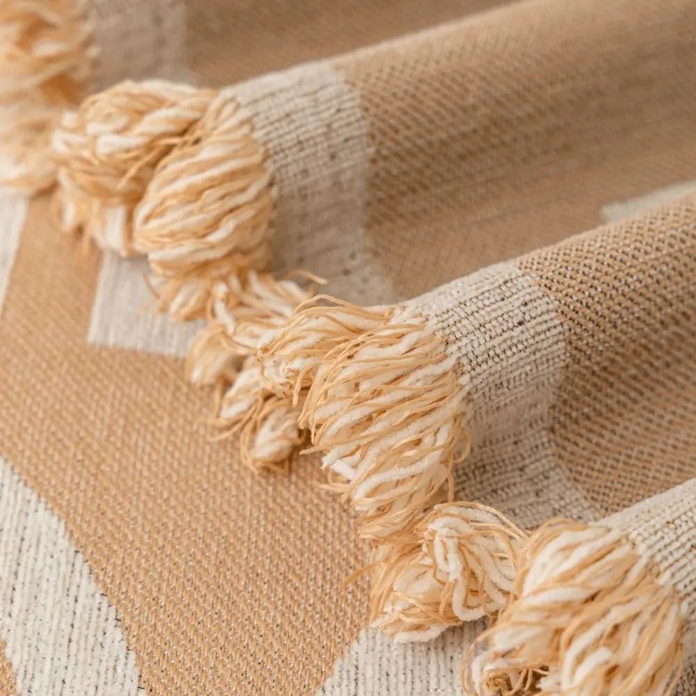 Symmetrical Half-Arch Chenille Sofa Cover — material texture close-up