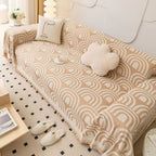 Symmetrical Half-Arch Chenille Sofa Cover — product close-up