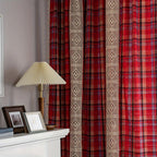 Tartan Crochet Lace Tassel Curtain — additional view