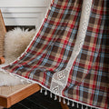 Tartan Crochet Lace Tassel Curtain — alternate angle view