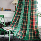Tartan Crochet Lace Tassel Curtain — main product photo