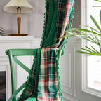 Tartan Crochet Lace Tassel Curtain — product detail view