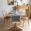 Tasseled Diamond Checkered Table Runner — alternate angle view