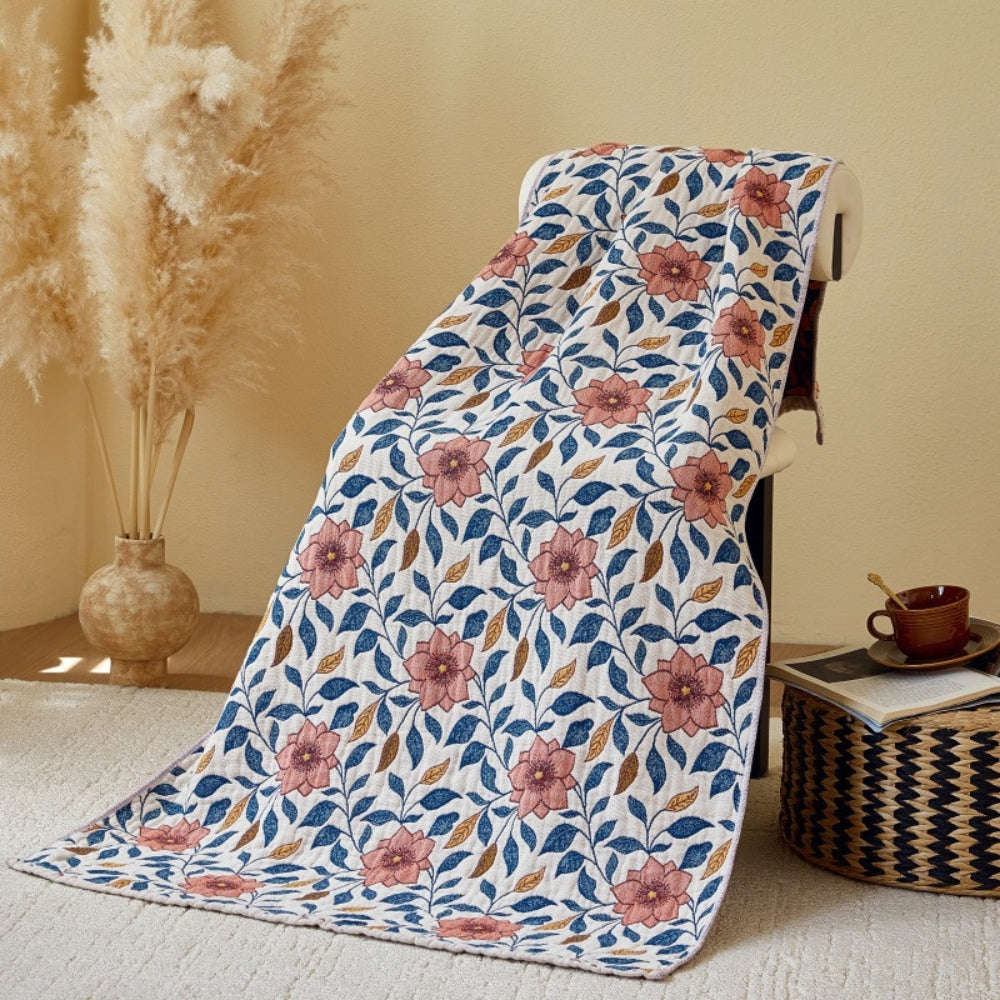 Tavira Floral Leaf Cotton Bath Towel — main product photo