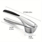 Minimalist Stainless Garlic Squeezer with Non-Slip Handle — alternate angle view