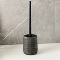 Textured Ceramic Toilet Brush Holder Set — lifestyle shot