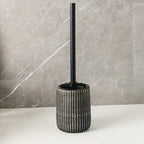 Textured Ceramic Toilet Brush Holder Set — lifestyle shot