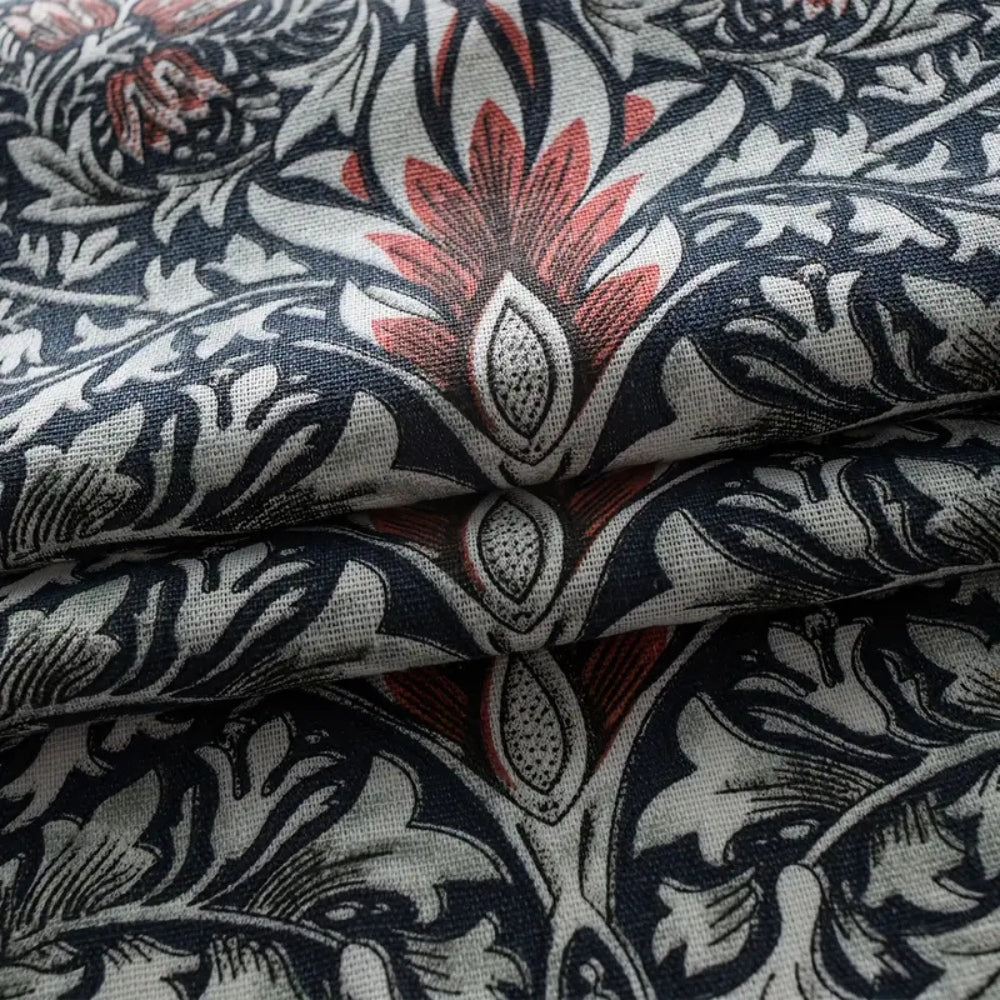 Thistle Ebonleaf Floral Tapestry Curtain — product detail view