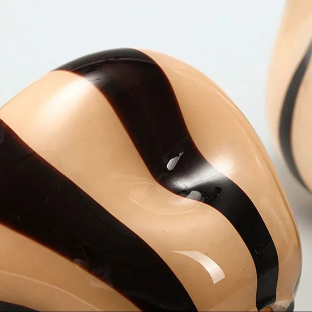 Thurid Glass Striped Pumpkin Vase — product in use