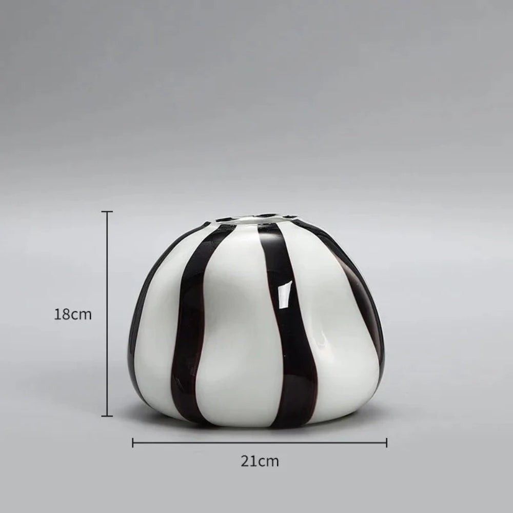 Thurid Glass Striped Pumpkin Vase — lifestyle shot