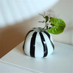 Thurid Glass Striped Pumpkin Vase — alternate angle view