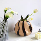 Thurid Glass Striped Pumpkin Vase — main product photo