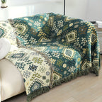 Tribal-Inspired Soft Geometric Fringe Blanket — product detail view