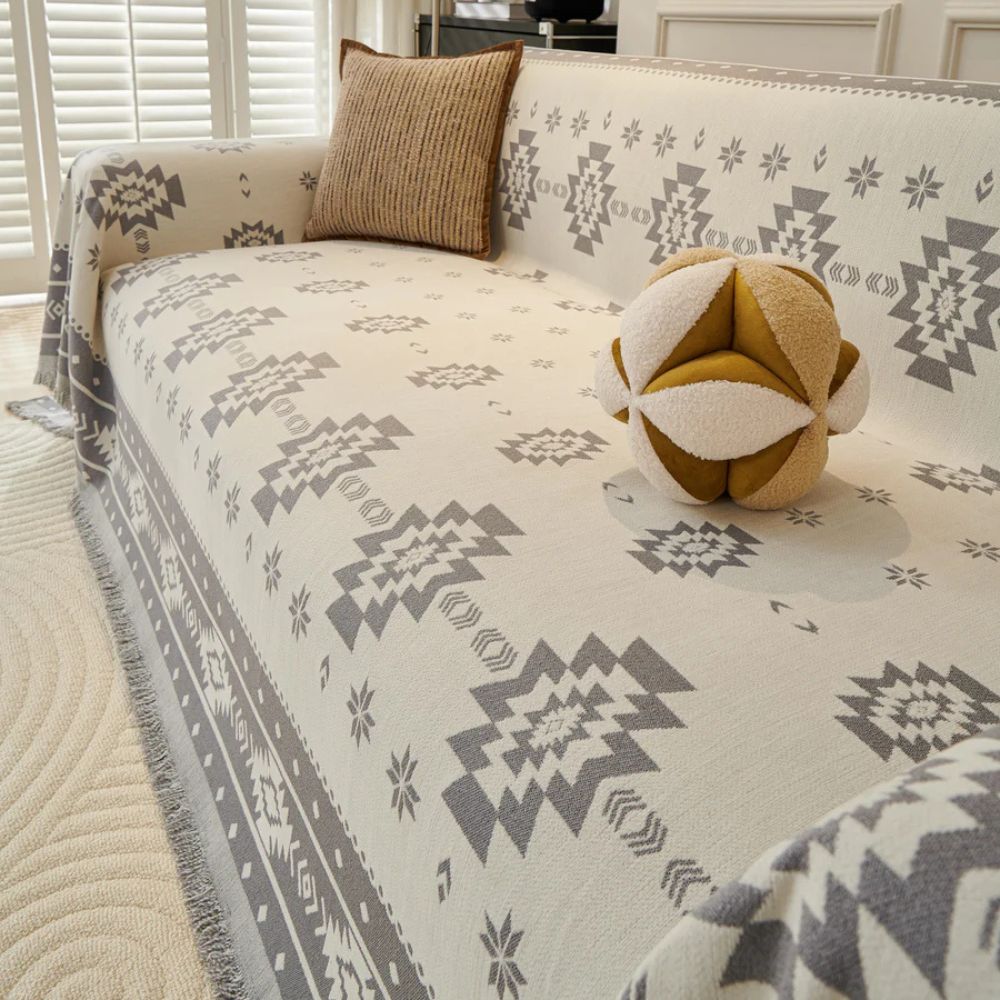 Tribal Harmony Reversible Sofa Cover — size and scale reference