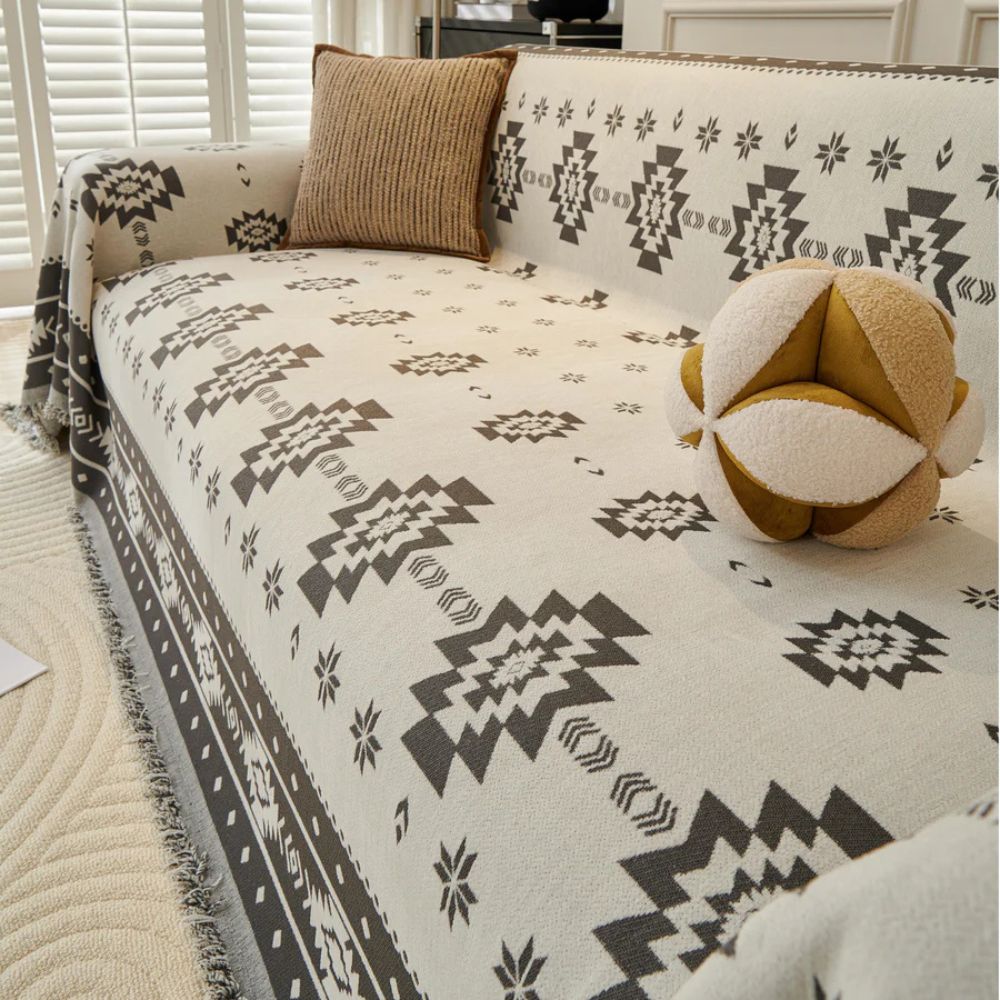 Tribal Harmony Reversible Sofa Cover — alternate angle view