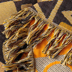 Tribal Patchwork Reversible Tassel Cotton Blanket — product close-up